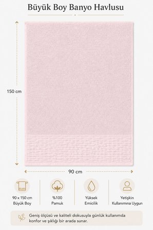 Banyo Havlusu %100 Pamuk 90x150 cm Linea Collection 650 Gr