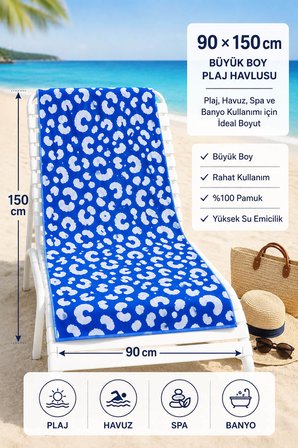 Büyük Boy Banyo Plaj Havlusu 90x150 Cm %100 Pamuklu Riviera 700 Gr