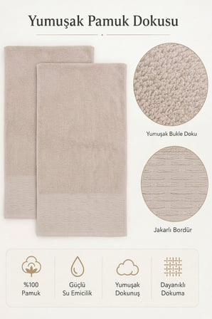 2'li Büyük Boy Banyo Havlusu 90x150 Cm %100 Pamuk Siena Collection 650 Gr