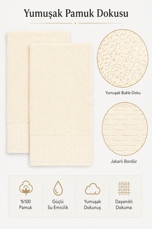 2'li Büyük Boy Banyo Havlusu 90x150 Cm %100 Pamuk Siena Collection 650 Gr