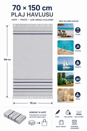 Banyo Deniz Plaj Peştemal Havlusu 70x150 Cm
