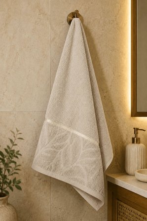 El Yüz Havlusu 50x90 cm %100 Pamuk Kısmi Kadife Lunaria Collection 230 Gr