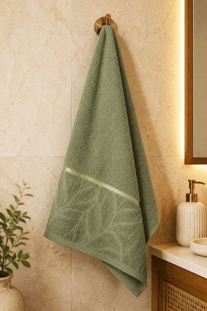 El Yüz Havlusu 50x90 cm %100 Pamuk Kısmi Kadife Lunaria Collection 230 Gr