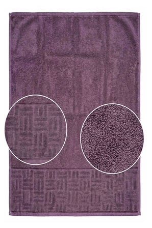 El Yüz Havlusu 50x90 Cm %100 Pamuk Kısmi Kadife Vento Mürdüm