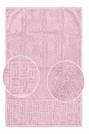 El Yüz Havlusu 50x90 Cm %100 Pamuk Kısmi Kadife Vento Pembe
