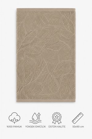 El Yüz Havlusu 50x90 Cm %100 Pamuk Yaprak Desenli Botanica