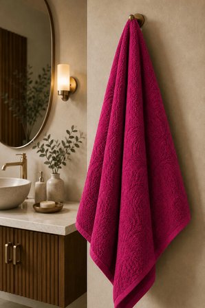 Büyük Banyo Havlusu 90x150 Cm %100 Pamuk Ivy Collection 650 Gr