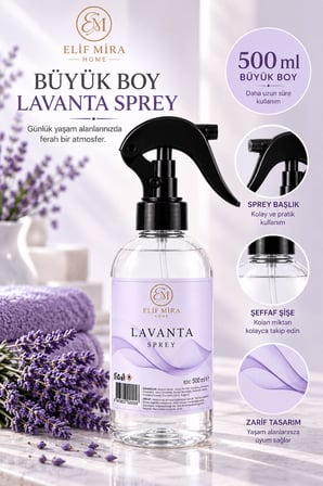 Oda Kokusu Sprey Lavanta Kalıcı Oda Parfümü 500 ml