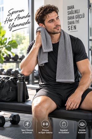 Spor Antrenman Fitness Havlusu 30X100 Cm %100 Pamuklu