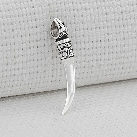 Fil Dişi 925 Ayar Gümüş Erkek Kolye