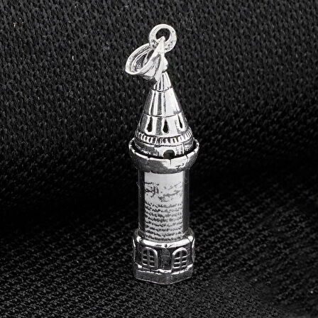 Minare Tasarımlı Cevşen Kebir Dualı 925 Ayar Gümüş Erkek Kolye