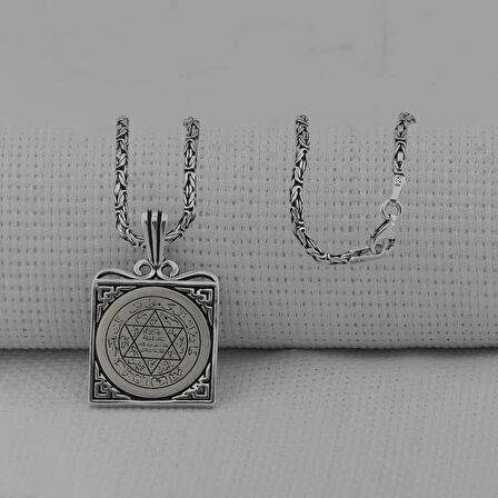 Süleyman Mührü 925 Ayar Gümüş Erkek Kolye