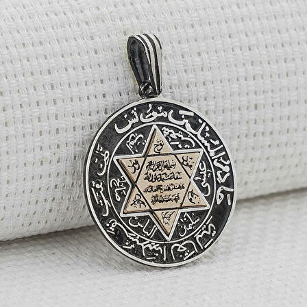 Süleyman Mührü 925 Ayar Gümüş Erkek Kolye