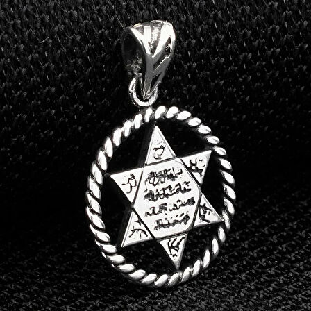 Süleyman Mührü 925 Ayar Gümüş Erkek Kolye