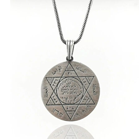 Süleyman Mührü 925 Ayar Gümüş Erkek Kolye