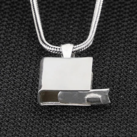 Açılabilir Cevşen Muskalık Kare 925 Ayar Gümüş Erkek Kolye