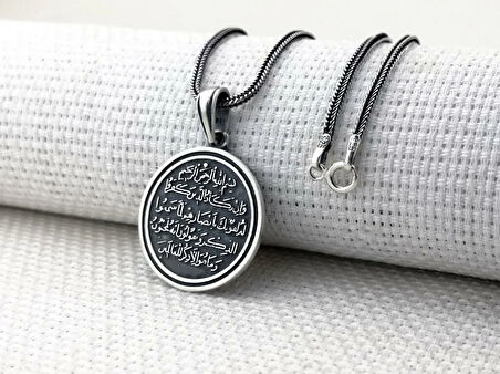 Nazar Duası 925 Ayar  Gümüş Erkek Kolye