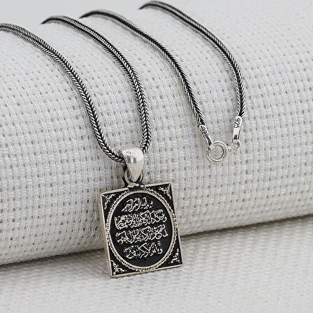 Kalın Zincir Nazar Duası 925 Ayar  Gümüş Erkek Kolye