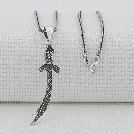 Zülfikar Tasarımlı 925 Ayar Gümüş Erkek Kolye