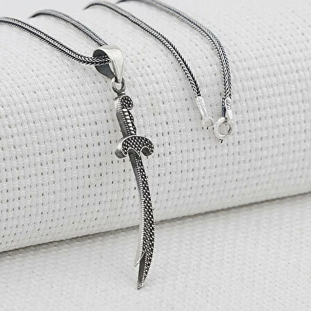 Zülfikar Tasarımlı 925 Ayar Gümüş Erkek Kolye