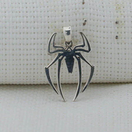 Örümcek Tasarımlı 925 Ayar Gümüş Erkek Kolye Ucu