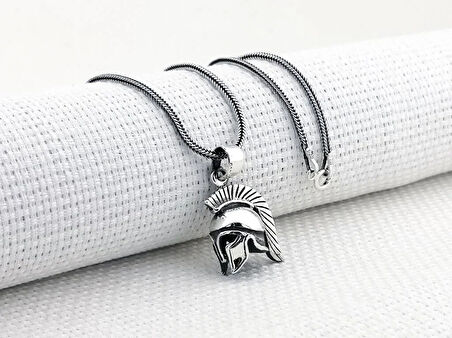 Lejyoner Kaskı Antik Roma  925 Ayar Gümüş Erkek Kolye