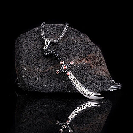 Zulfikar 925 Ayar Gümüş Erkek Kolye