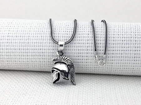 Antik Roma Lejyoner Kaskı 925 Ayar Gümüş Erkek Kolye