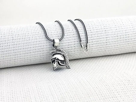 Antik Roma Lejyoner Kaskı 925 Ayar Gümüş Erkek Kolye