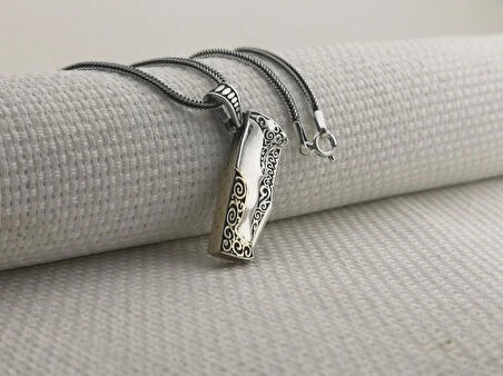 Avcı Cakı 925 Ayar Gümüş Erkek Kolye