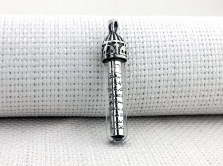 Ayetel Kursi Dualı Zemzem Sulu Muska Cevşen 925 Ayar Gümüş Erkek Kolye Ucu