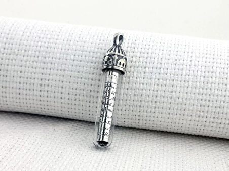 Ayetel Kursi Dualı Zemzem Sulu Muska Cevşen 925 Ayar Gümüş Erkek Kolye Ucu