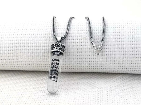 Ayetel Kursi Dualı Zemzem Sulu Muska Cevşen 925 Ayar Gümüş Erkek Kolye