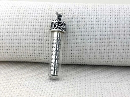 Ayetel Kursi Dualı Zemzem Sulu Muska Cevşen 925 Ayar Gümüş Erkek Kolye Ucu