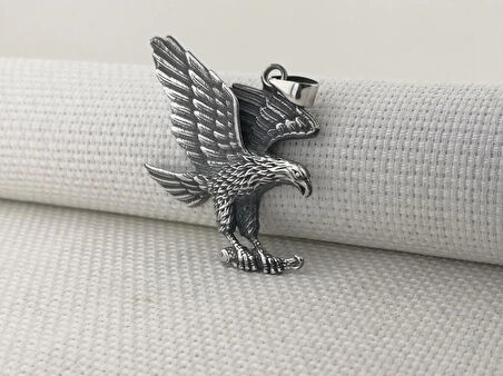 Büyük Kartal Tasarımlı  925 Ayar Gümüş Erkek Kolye Ucu