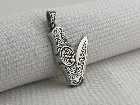 Cakı Özel Tasarımlı Özel İşlemeli  925 Ayar Gümüş Erkek Kolye Ucu