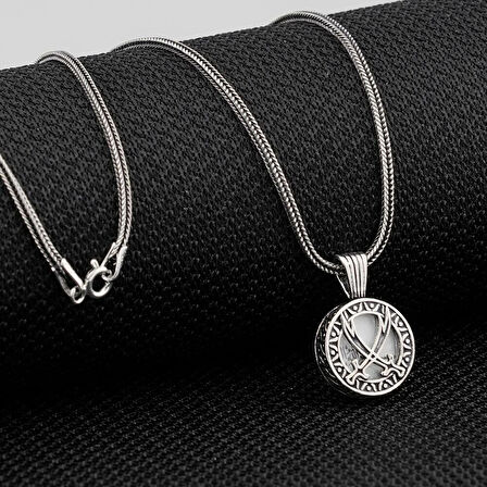 Zulfikar Kebir Dualı Cevşen 925 Ayar Gümüş Erkek Kolye