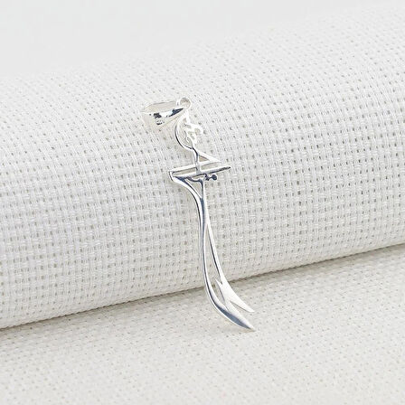 Hz Ali Yazılı Zulfikar 925 Ayar Gümüş Erkek Kolye Ucu