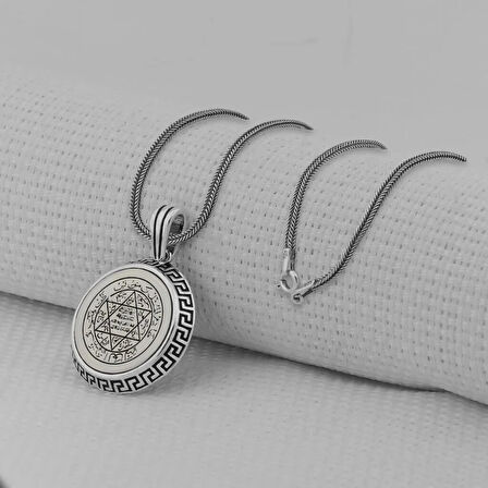 Hz Süleyman Mührü 925 Ayar Gümüş Erkek Kolye