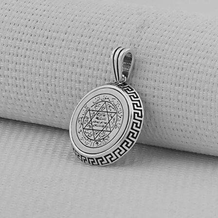 Hz Süleyman Mührü 925 Ayar Gümüş Erkek Kolye Ucu