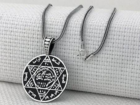 Hz Süleyman Mührü 925 Ayar Gümüş Erkek Kolye