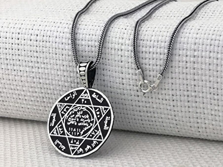 Hz Süleyman Mührü 925 Ayar Gümüş Erkek Kolye