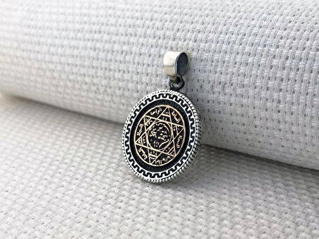 Hz Süleyman Mührü 925 Ayar Gümüş Erkek Kolye Ucu