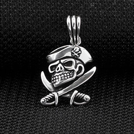 Kuru Kafa Tasarımlı  925 Ayar Gümüş Erkek Kolye Ucu