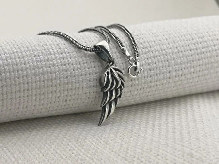 Kanat Tasarımlı 925 Ayar Gümüş Erkek Kolye