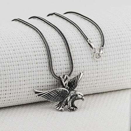 Kartal Tasarımlı 925 Ayar Gümüş Erkek Kolye