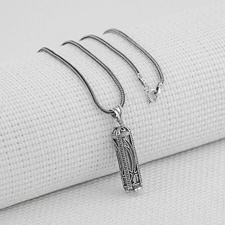 Zulfikar Tasarımlı Kebir Dualı Cevşen 925 Ayar Gümüş Erkek Kolye