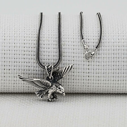 Kartal Tasarımlı 925 Ayar Gümüş Erkek Kolye