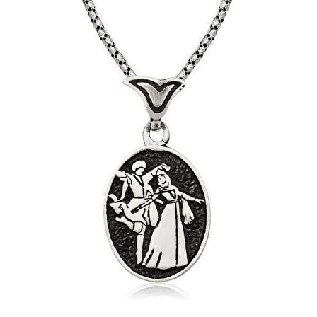 Çerkes 925 Ayar Gümüş Erkek Kolye