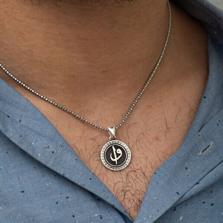 Elif Vav 925 Ayar Gümüş Erkek Kolye